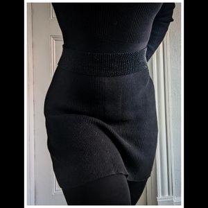 Black Beaded Elastic Belt